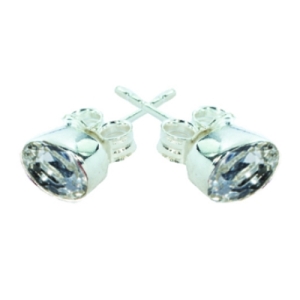 Kolczyki srebrne  z białą cyrkonią DK015 | Fröhlich Design