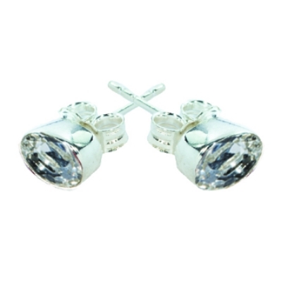 Kolczyki srebrne  z białą cyrkonią DK015 | Fröhlich Design