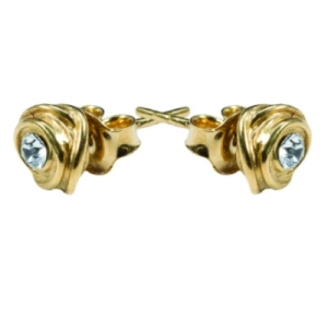 Kolczyki z białą cyrkonią złocone  DK018 Fröhlich Design