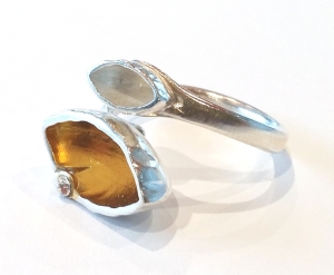 Pierścionek z białą cyrkonią DP004  Fröhlich Design